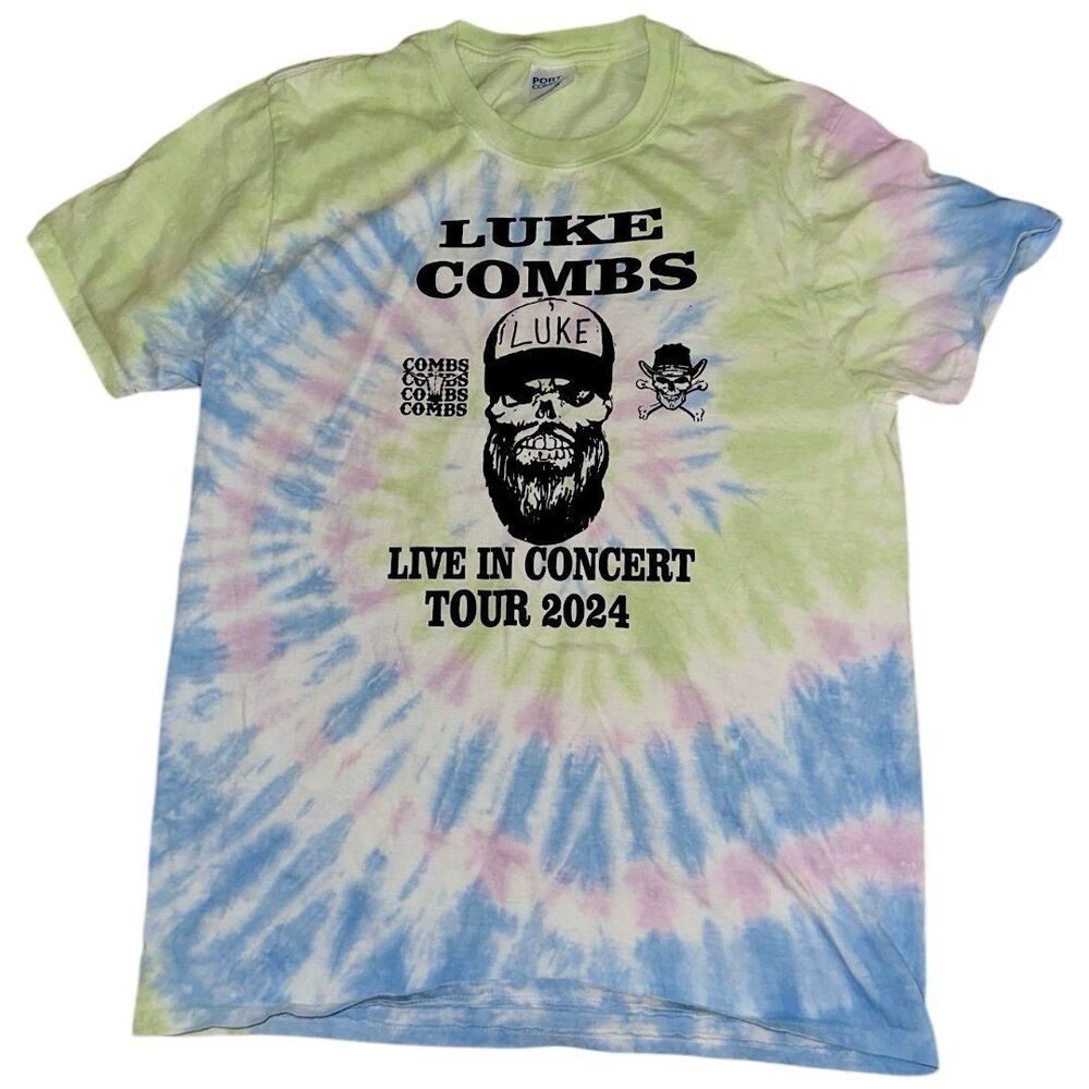 Luke Combs Summer Tour 2024 Tye Dye Tshirt Size Small